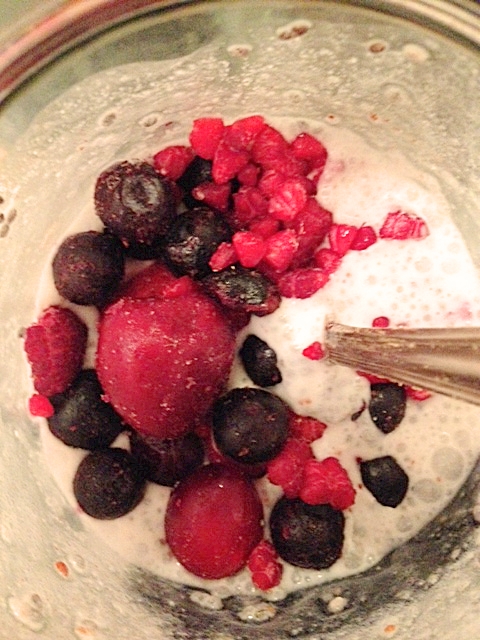 chia pudding with berries